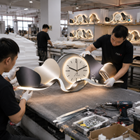 Pabrik Jam Dinding Kristal Porselen LED Kustom Grosir Panel Dekoratif Pesanan Massal Produsen OEM ODM