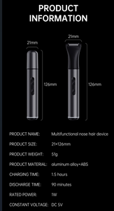 Batería Recargable Personalizable con Logotipo <span class=keywords><strong>de</strong></span> Misam Factory Outlet, Conveniente 360 °   Recortador <span class=keywords><strong>Nasal</strong></span> Eléctrico Giratorio para Hombres - Product Image 6