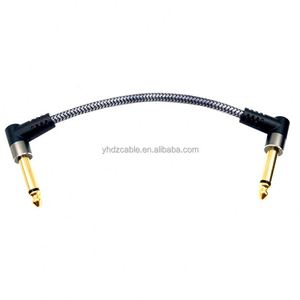Guitar Patch <b>Cables</b> 6-Inch 0.15m 6.35MM Right-Angle Male-Male PVC Braided Audio <b>Cable</b> for Microphone/Speaker/Effects Pedal - Product Image 5