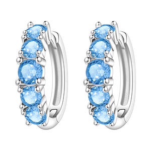 Pendientes de aro escalonados con diseño geométrico de circonita, cobre blanco y latón con incrustaciones de circonita, regalo creativo para mujeres. - Product Image 2