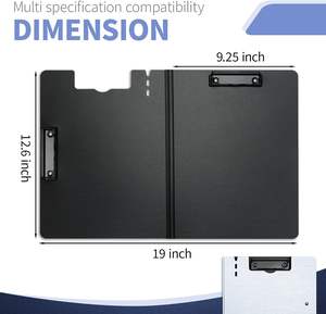 Porte-documents avec deux clips métalliques, texture gaufrée, pliable à 360° °   Porte-documents rotatif pour infirmières, pour lettres et porte-stylos A4 - Product Image 4