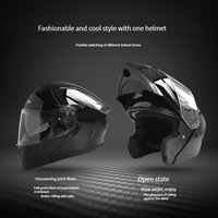 Casque de moto modulaire universel classique anti-collision, anti-chute, amovible, lavable, avec doublure confortable, noir ABS+EPS
