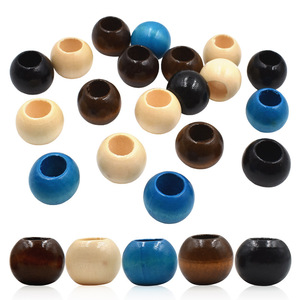Fabrication de bijoux à bricoler soi-même 20mm grand trou couleur bois naturel rond Lotus <span class=keywords><strong>perles</strong></span> en bois accessoires de chaîne en vrac décoration - Product Image 1