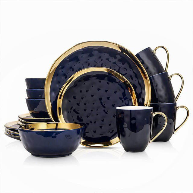 Savona Blue And Yellow Dinner Plates Elegant Dining Solutions