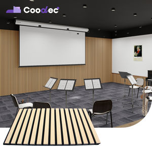 Surface de couleur en bois de chêne Panneau mural à lattes en MDF Absorption acoustique Panneau Akustik <span class=keywords><strong>Akupanel</strong></span> acoustique sonore - Product Image 1