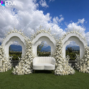 LEDA Lawn Event Decoration Custom Modern White Large Acrylic <b>Backdrop</b> for Wedding - Product Image 4