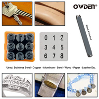 OWDEN 9PCS 3MM Carbon Steel/CR-V Letters Numbers Stamp Punch Kit Black Finished Professional DIY Crafts Tools Leather OEM/ODM