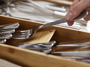 Organisateur de couverts en bambou pour tiroirs de cuisine, support en bambou pour couteaux, fourchettes et cuillères, plateau à couverts pour tiroir - Product Image 4
