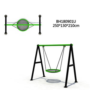 Set tempat bermain ayunan logam anak-anak, perlengkapan bermain ayunan logam luar ruangan dengan bahan plastik untuk anak-anak - Product Image 3