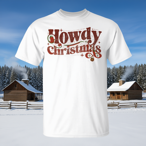 T-shirt Howdy Christmas Western Holiday Saying Cowboy Rodeo Tri Blend - Product Image 3