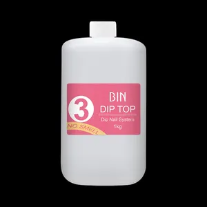 BIN Dip Powder Liquid Set 1000mL Bulk Packing 1kg Activator Base Top Coat Dipping Powder Liquid Nail Kit