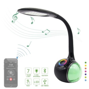 Modern USB Speaker <b>LED</b> Dome Table <b>Lamp</b> Adjustable Gooseneck Eco-Friendly Color-Changing Night <b>Light</b> Touch Control Bedside Use - Product Image 2