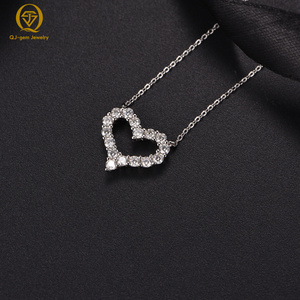 Collier pendentif en or 10 carats avec diamants de laboratoire en forme de cœur, diamants VVS de qualité supérieure, pendentif en forme de cœur, cadeau pour fille et femme - Product Image 6
