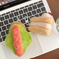 Peluches Kawaii Simulation Alimentaire En Peluche Cerise Gâteau Porte-clés Moelleux Peluche Sandwich Hamburger Gâteau Porte-clés Sac Charmes Accessoires