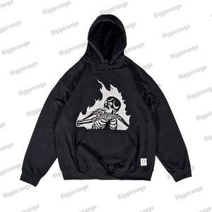 Sweat-shirt à capuche de haute qualité, délavé à l'acide, style vintage américain, hip-hop, couple, imprimé, manches longues, surdimensionné, logo personnalisé - Product Image 4