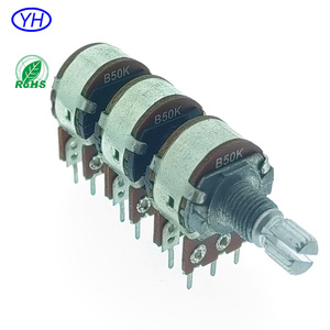 Yuwah Chất Lượng Cao 16Mm Quay <span class=keywords><strong>Potentiometer</strong></span> 6 Gang 18 Pin 10K <span class=keywords><strong>50K</strong></span> 100K Ohm Carbon Phim Cho Âm Thanh - Product Image 2
