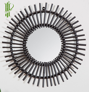 Miroirs muraux en rotin muraux, décoration bohème, pour le salon, la chambre à coucher, le cercle d'entrée, le sunburst - Product Image 5