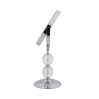 Fournisseur de miroirs cosmétiques OEM ODM, miroir de maquillage double face haut de gamme en or rose avec perles de cristal, prix d'usine en gros