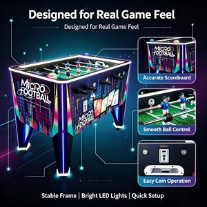 Mesa de Futbolín Interactiva que Funciona con Monedas, Máquina de Juego <span class=keywords><strong>Arcade</strong></span> con Indicador Electrónico de Puntuación para Centros de Juego y Bares - Product Image 3
