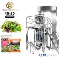 Machine d'emballage automatique YH pour salades prêtes à consommer et légumes à feuilles vertes, avec pesage intégré et conformité alimentaire