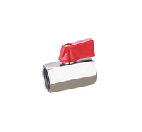 Vanne à boisseau sphérique miniature en laiton poli à double filetage femelle 1/8" 1/4" 3/8" 1/2" – Accessoires de raccordement pour quincaillerie – Vente chaude