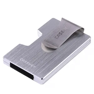 Bán Buôn Tùy Chỉnh Tối Giản Kim Loại RFID Chặn Tiền Clip Wallet Thẻ Nhôm Wallet Với Độ Đàn Hồi Lại Pouch ID Hộp Quà Tặng