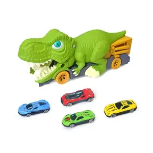 KSF Hot Selling Dinosaur Transportation Car Design Kids Educational Alloy Car Container Truck Game Diecast Car Children Toys