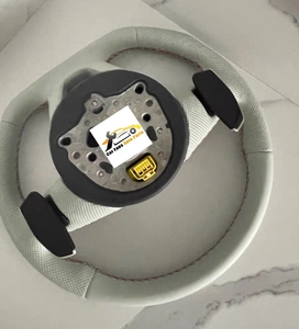 Volant sport en cuir véritable <span class=keywords><strong>Audi</strong></span> RS d'origine, à fond plat, assemblage en cuir, volant modifié - Product Image 6