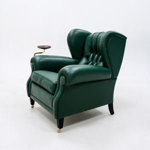 Sillón Premium Verde Cigar, Sillón de Ocio Americano de Lujo Ligero, Sofá Individual con Reposabrazos, Muebles de Madera para Sala de Estar, Sillón Island - Product Image 2