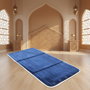 Tappetino da Preghiera Musulmano Pieghevole All'Ingrosso con Tasca, Tappetino da Preghiera Islamico Semplice, Sejadah con Schienale - Product Image 1
