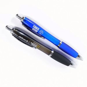 ปากกาลูกลื่นพลาสติก ABS สำหรับโฆษณาส่งเสริมธุรกิจ พิมพ์โลโก้ตามสั่ง หมึกสีน้ำเงิน/ดำ หัวปากกา 0.5 มม. ด้ามจับยางนุ่ม - Product Image 1