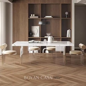 Silla de Comedor Moderna Minimalista con Tapicería de Terciopelo, Diseño de Suspensión Transparente en Acrílico, Ecológica, para Hotel y Hogar - Product Image 2