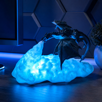 Lampe de nuit LED 3D Flamme de Dragon, Lampe Dragon Fantastique Créative, Jouet Lumineux Décoratif de Bureau pour la Décoration de Chambre