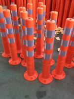 Poteau de délimitation routière flexible réfléchissant prismatique haute intensité orange-rouge de 75 cm, barrière de sécurité routière en plastique pour stationnement