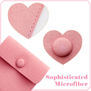 Small Suede Microfiber Jewelry Pouch Bags with Snap Custom Luxury Velvet Jewelry <b>Gift</b> Bag with Cleaning Cloth for Small Business - Product Image 2