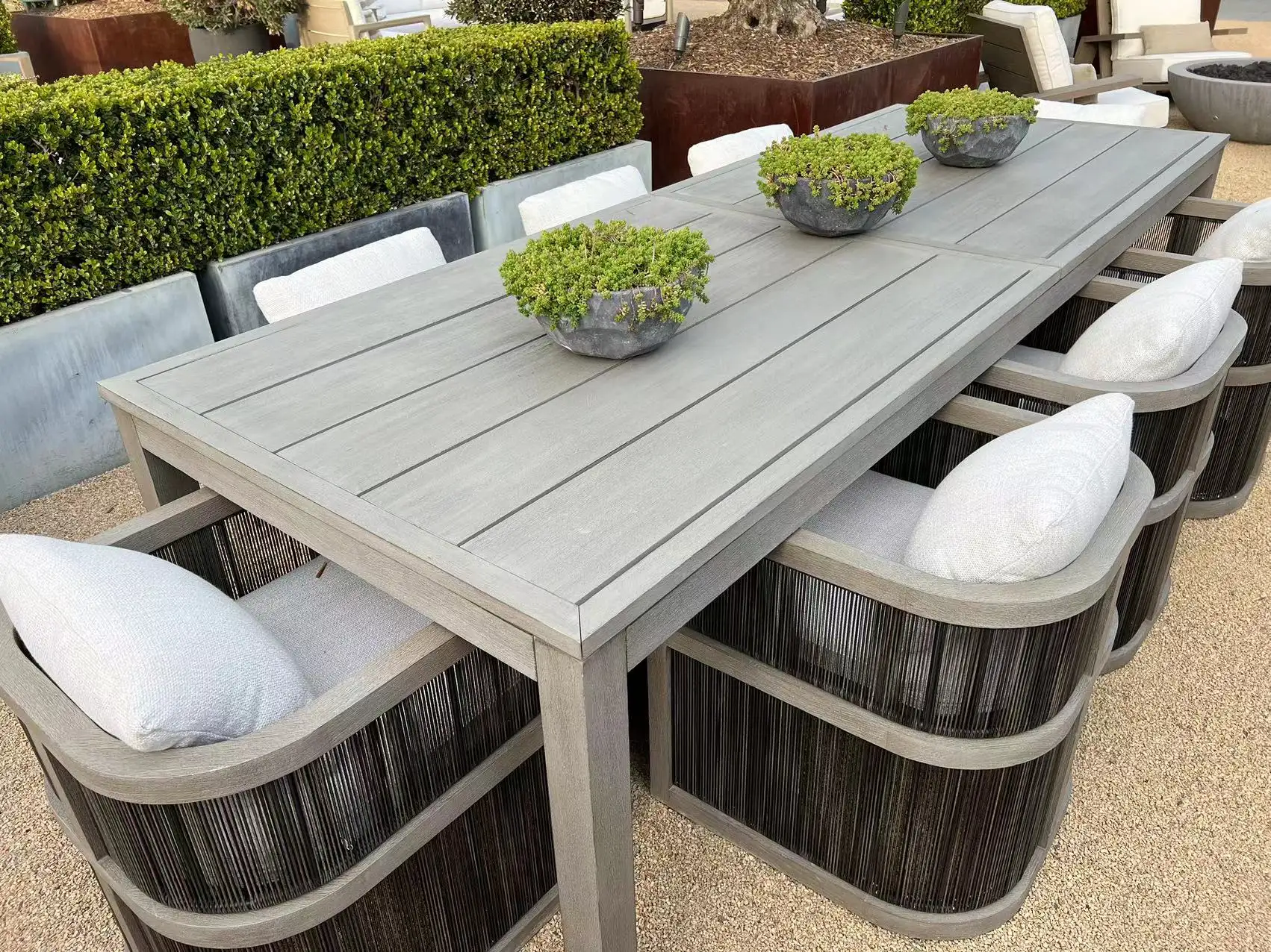 屋外家具ガーデン家具セットチーク材フレームダイニングテーブルと椅子セット