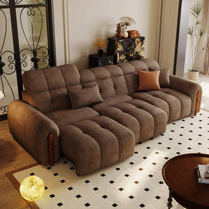 Sofá Cama Eléctrico Multifuncional Ajustable y Extensible de <span class=keywords><strong>Tres</strong></span> Plazas con Tela Antiarañazos para Gatos, Estilo Retro, para Sala de Estar, Nuevo 2025 - Product Image 2