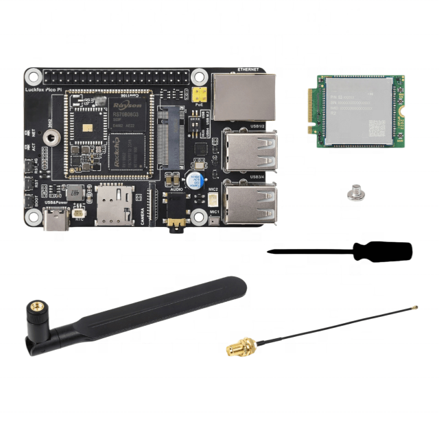 Luckfox Pico Pi B 4G Kit Linux Micro Development Board Based on Core1106 8GB EMMC ISP3.2 No Wi-Fi Supports Intelligent Encoding