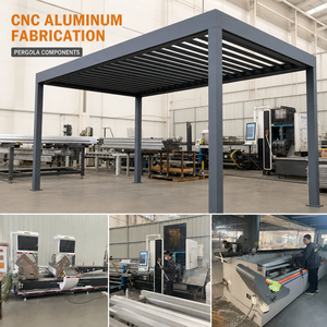 Pergola bioclimatique motorisée moderne en aluminium pour patio, gazebo, pavillon, toit à lames rétractables automatiques, imperméable et robuste - Product Image 2