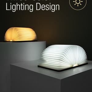 Productos Populares para Comercio 2025, Lámpara de Libro Plegable de Papel con Luz Nocturna LED USB Recargable de Madera, Regalos Corporativos - Product Image 3