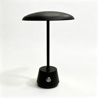 Lampe de table en forme de champignon noir, lampe de bureau moderne à commande tactile avec abat-jour en forme de parapluie pour chambre à coucher, bureau