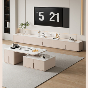 Muebles de lujo modernos para el hogar, soportes de TV y juego de mesa de centro, Unidad de pared, mesa de TV, consola multimedia, mueble de TV para sala de estar - Product Image 1