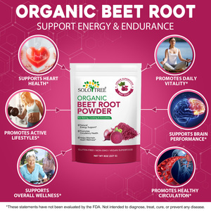SOLOTREE Organic Beterraba <span class=keywords><strong>Root</strong></span> Powder Suplemento Extrato Herbal que Mantém a Saúde do Coração e Promove a Função Circulatória - Product Image 3