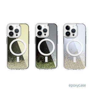 Étui en résine époxy Aikusu avec miroir électro-plaqué pour iPhone, coque de téléphone avec miroir magnétique pour iPhone 15 Pro Max, coque miroir - Product Image 6