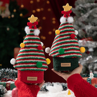 Boîte cadeau de Noël en carton gris pelucheux - Emballage réutilisable et portable DIY rouge/vert pour bonbons, chocolats, collations et cadeaux