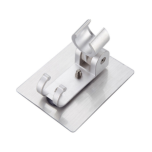 Support mural moderne en aluminium chromé à adhérence forte <span class=keywords><strong>pour</strong></span> pommeau <span class=keywords><strong>de</strong></span> <span class=keywords><strong>douche</strong></span>, support <span class=keywords><strong>de</strong></span> douchette réglable avec 2 crochets <span class=keywords><strong>pour</strong></span> douchette à main - Product Image 1