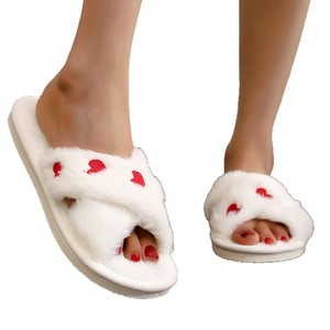 Wholesale New Trends EVA Sole Open Toe Slippers Artificial Fur Cheap Flat Slippers for Ladies With Wholesale Hot Sale - Product Image 5
