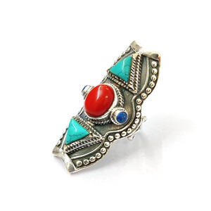 Bague multi-pierres en argent sterling 925, bague en pierres précieuses, collection artisanale multi-pierres, bagues fines, bijoux en argent, prix de gros - Product Image 3