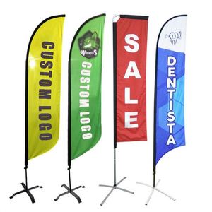 Event Advertising Outdoor Custom Printed Flying Beach Flag Banner Double Side Printing - Product Image 1