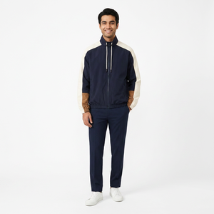 Qualité supérieure Vente en gros Doublure en toile Veste coupe-vent Hommes Respirant Bloc de couleur Séchage rapide Grande taille Coupe-vent à capuche - Product Image 1